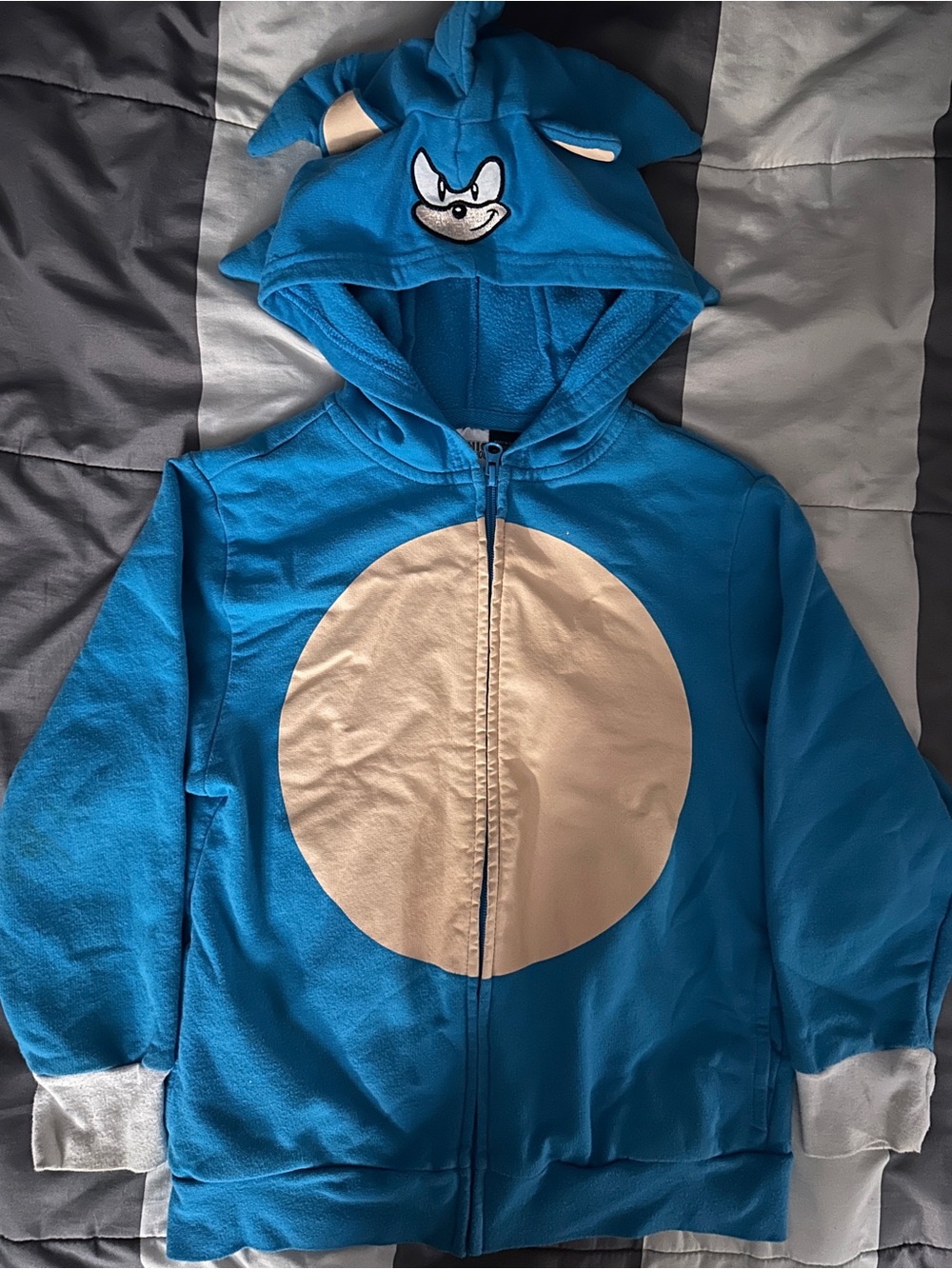 Blue Sonic The Hedgehog Character Kids Hoodie Costume Jacket